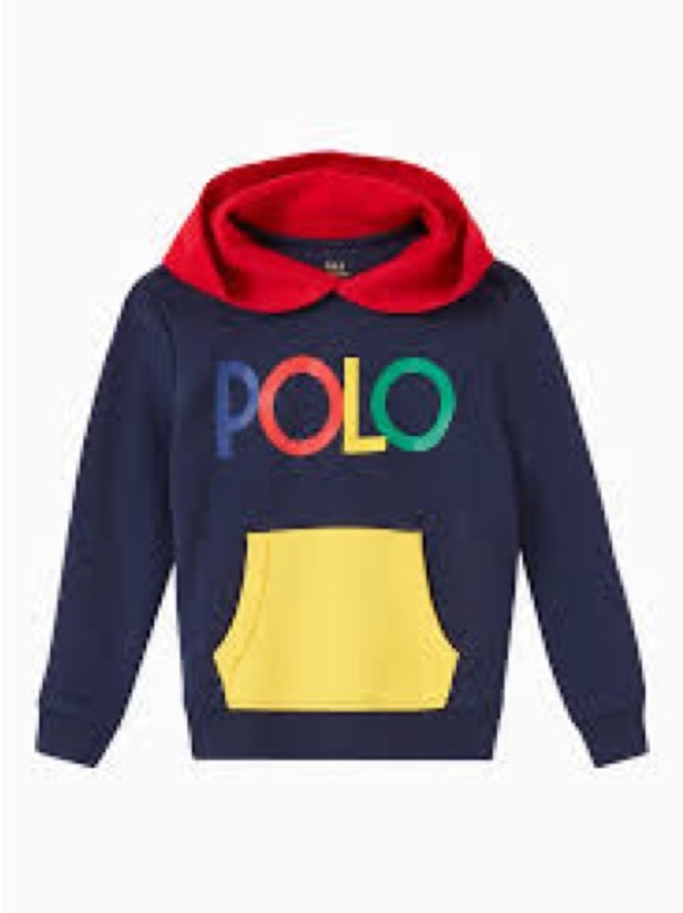 Polo Ralph Lauren Navy Colorblock Logo Double Knit Pullover Hoodie